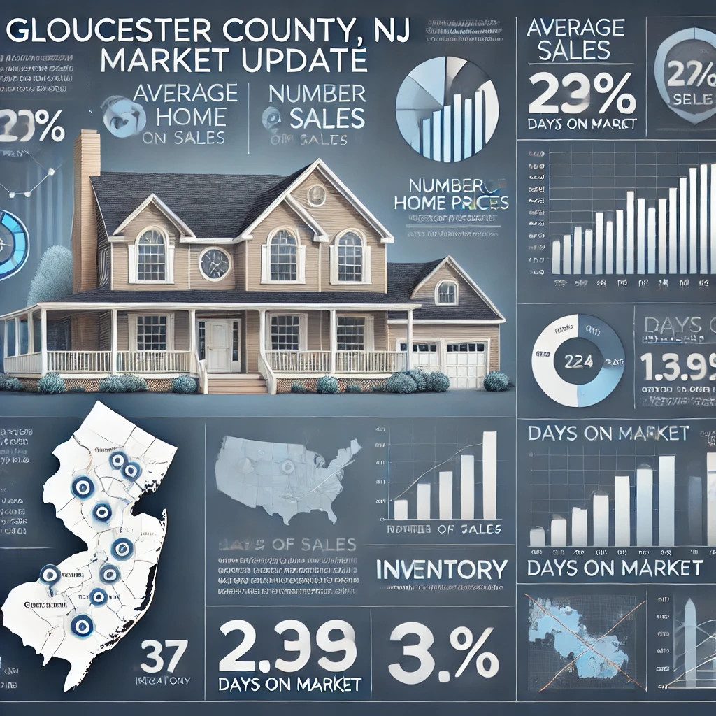Real estate market update infographic, Gloucester County.